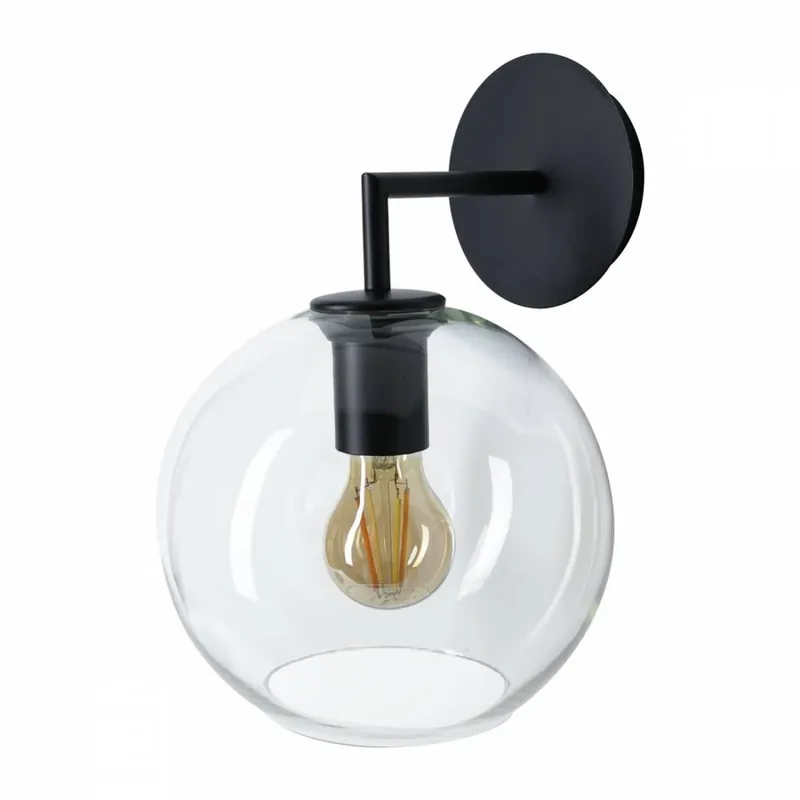 Aplique de pared Bogart E27 LED negro o latón cristal - Sulion Garantía De Devolución De Dinero
