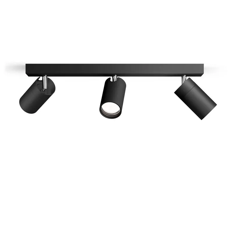 Regleta de focos Idris IP44 3L GU10 LED blanco/negro/oro - Philips Favorito De Clientes