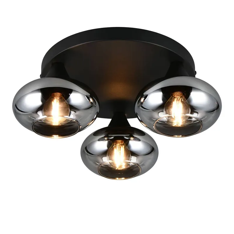 Rebajas Plafón de techo Divina 3L E14 LED cristal humo - Trio