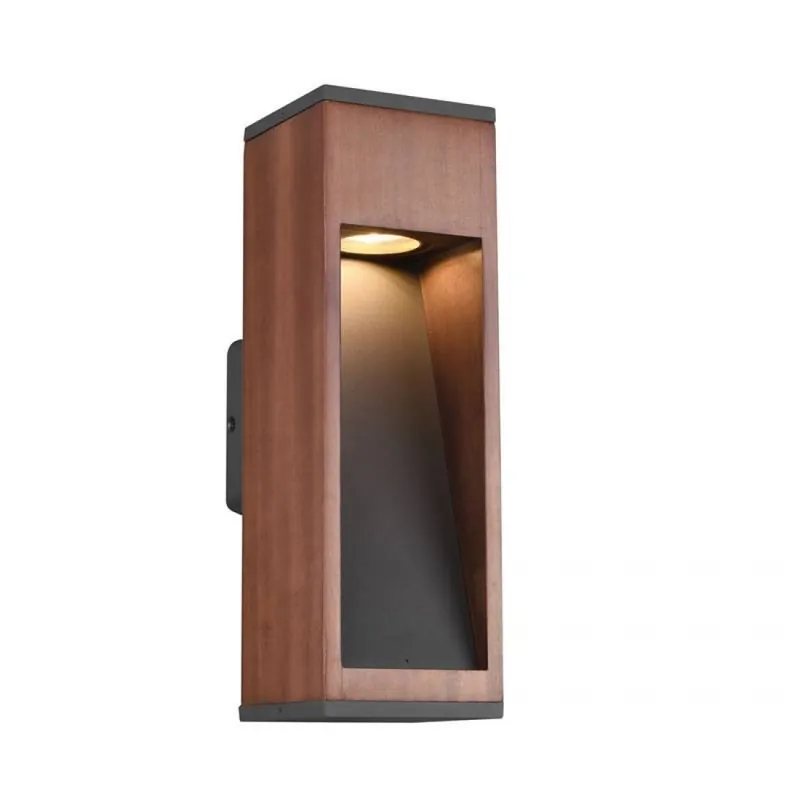 Aplique de pared Canning GU10 LED IP44 madera - Trio Económico