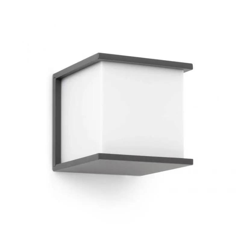 Aplique de pared Kubick 1 luz E27 IP44 gris oscuro - Faro Disponible Ahora