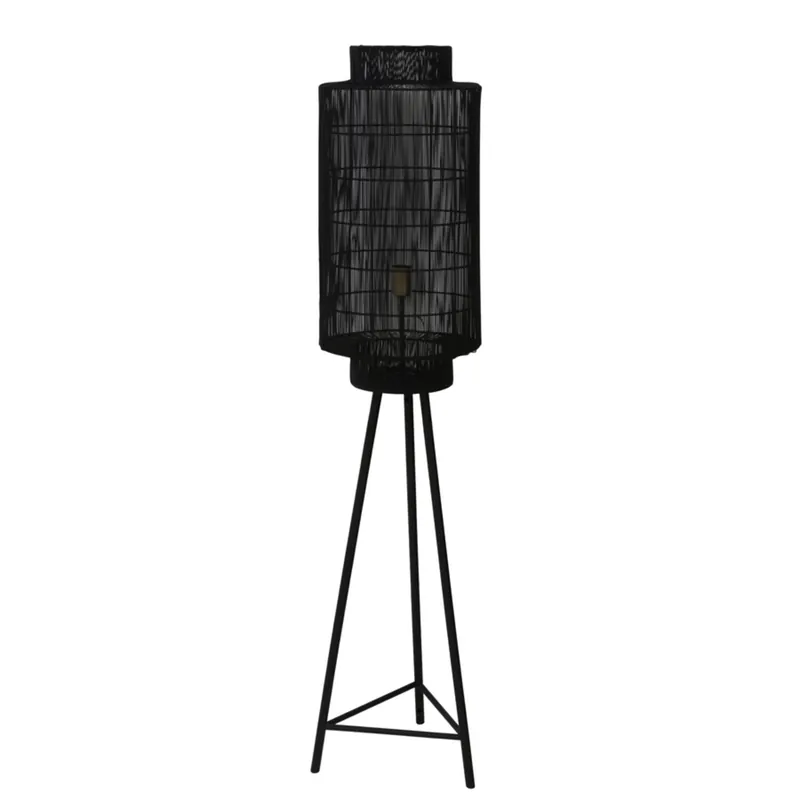 Lámpara de pie negra con diseño oriental y estructura de metal. Perfecta para dar estilo a cualquier habitación. ✓ Envío gratis desde 50 € ✓ 2 años de garantía Envío Internacional