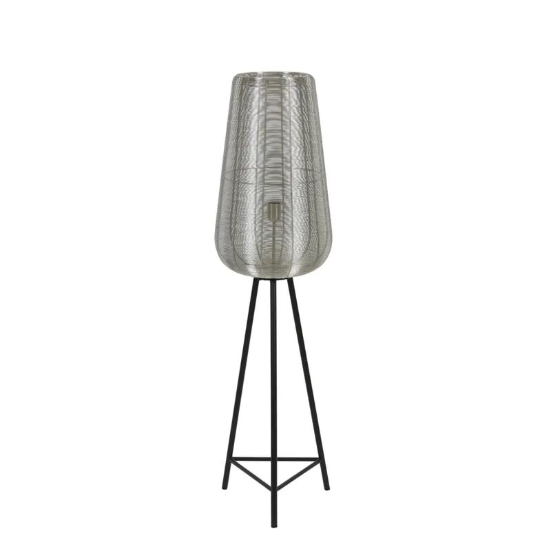 Oferta Flash Lámpara de pie plateada con diseño oriental y estructura de metal. Da un toque elegante a tu hogar. ✓ Envío gratis desde 50 € ✓ 2 años de garantía