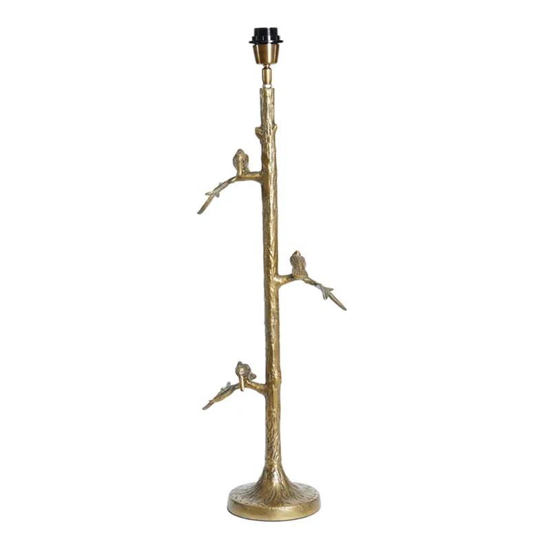 Última Versión Lámpara de mesa clásica dorada con aves Light and Living Branch