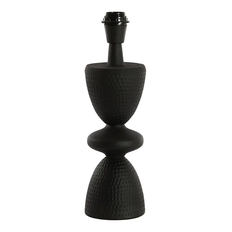Lámpara de mesa moderna negra con relieve Light and Living Smith Popular