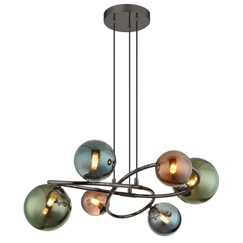 Lámpara colgante gris con lentes de bronce y verde, ideal para aportar un toque moderno y cálido a tu hogar. ✓ Envío gratis desde 50 € ✓ 2 años de garantía Mejor Calidad