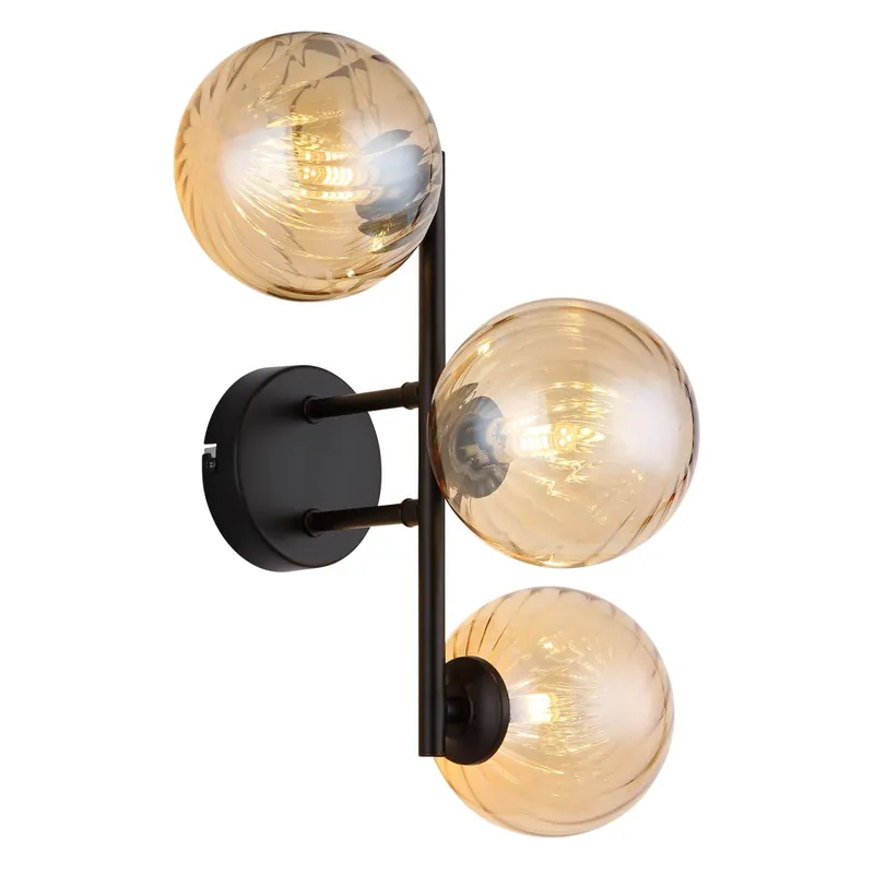 De Moda Lámpara de pared Conor con esferas de vidrio ámbar que aportan calidez y estilo moderno. ✓ Envío gratis desde 50 € ✓ 2 años de garantía