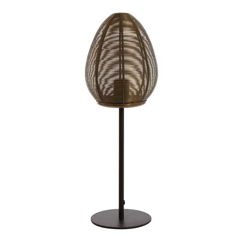 Gran Oferta Lámpara de mesa dorada con negro Light and Living Yaelle