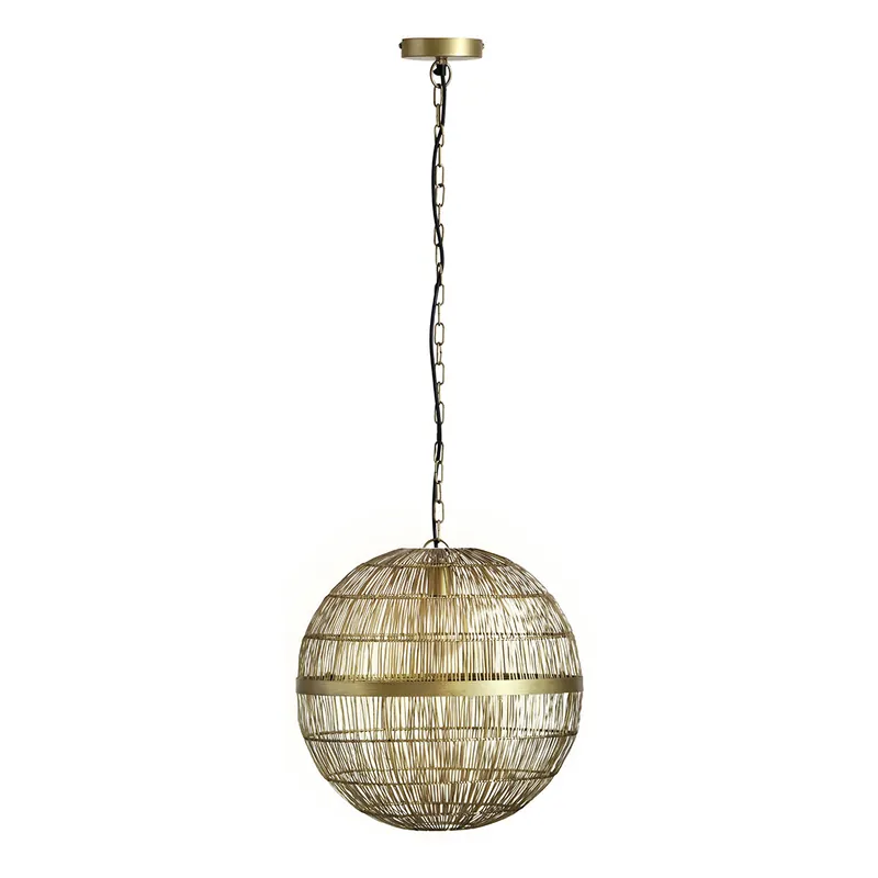 Lámpara colgante oriental redonda de metal bronce Globo Hermi II Mayoreo