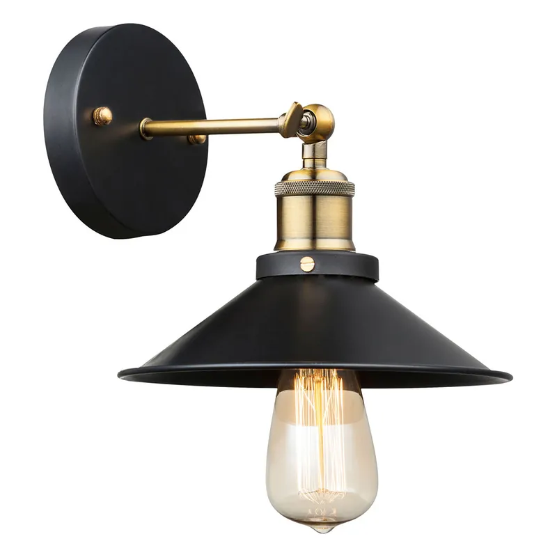 Lámpara de pared vintage de metal latón Globo Lenius Marca Reconocida