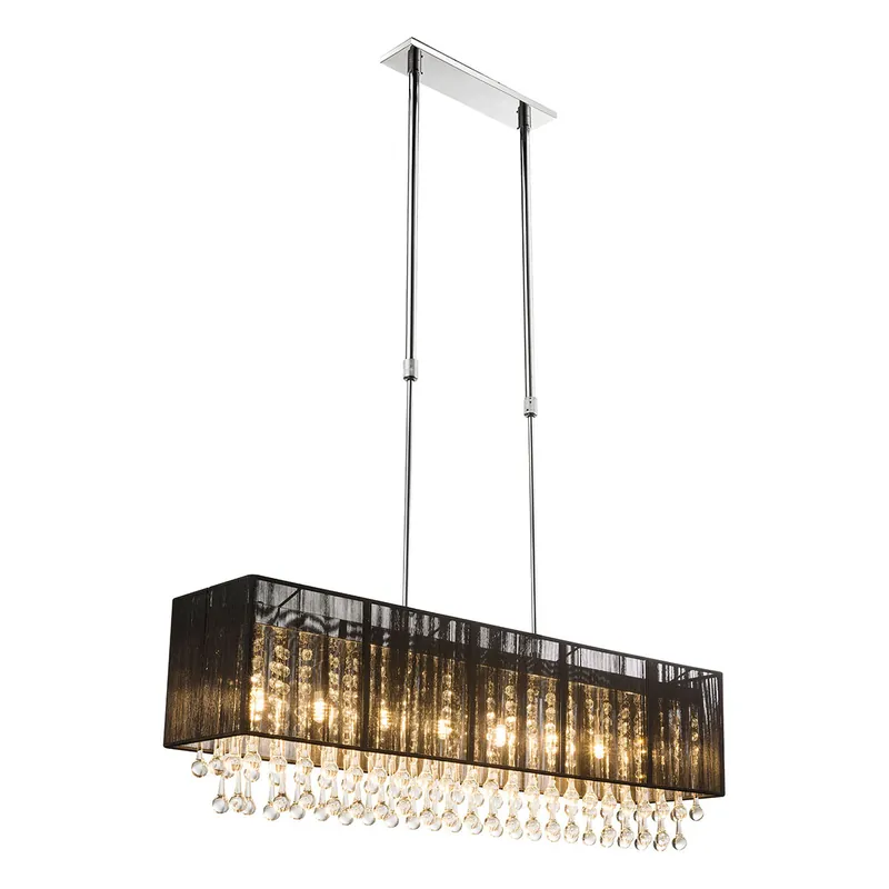Lámpara colgante clásica rectangular de metal cromado Globo Bagana Rebajas