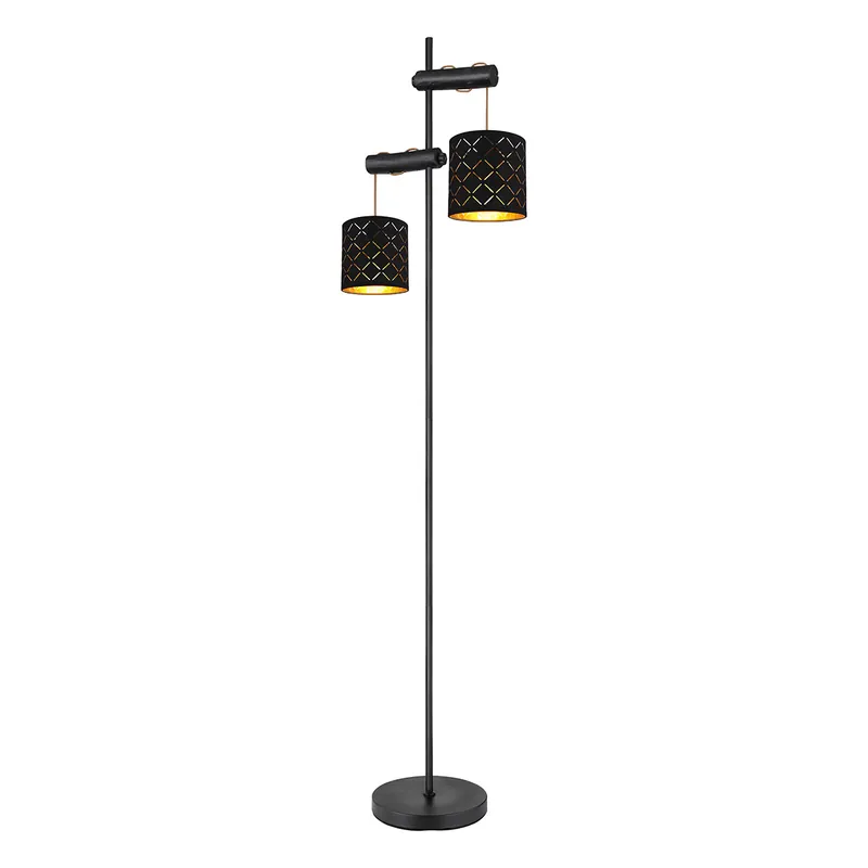 Lámpara de pie retro de metal negro Globo Clarke Bestseller