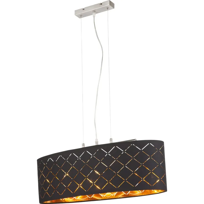Novedad Lámpara colgante negra con detalles dorados y diseño elegante en níquel mate. ✓ Envío gratis desde 50 € ✓ 2 años de garantía