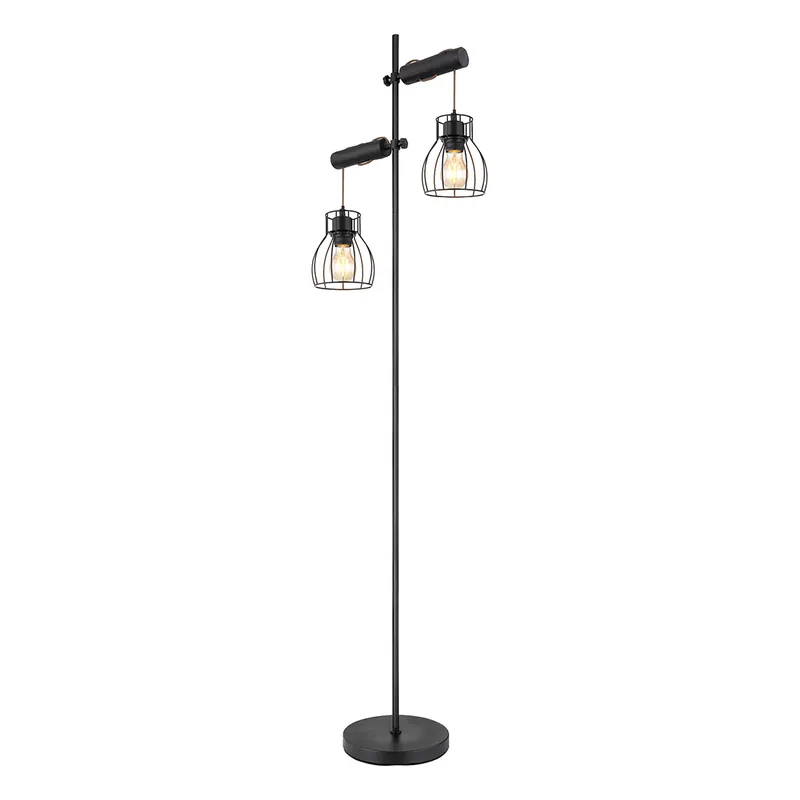 Lámpara de pie retro de metal negro Globo Mina Mejor Precio
