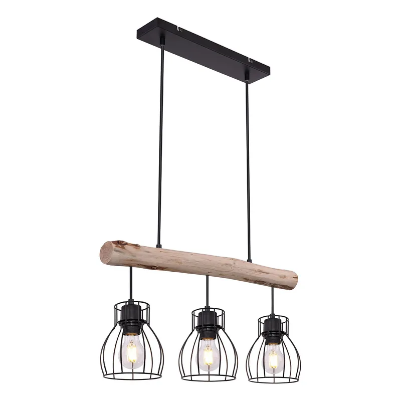 Precio De Oferta Lámpara colgante rural de metal negro Globo Mina