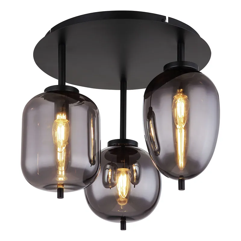 Lámpara de techo moderna de metal negro Globo Blacky Nueva Colección
