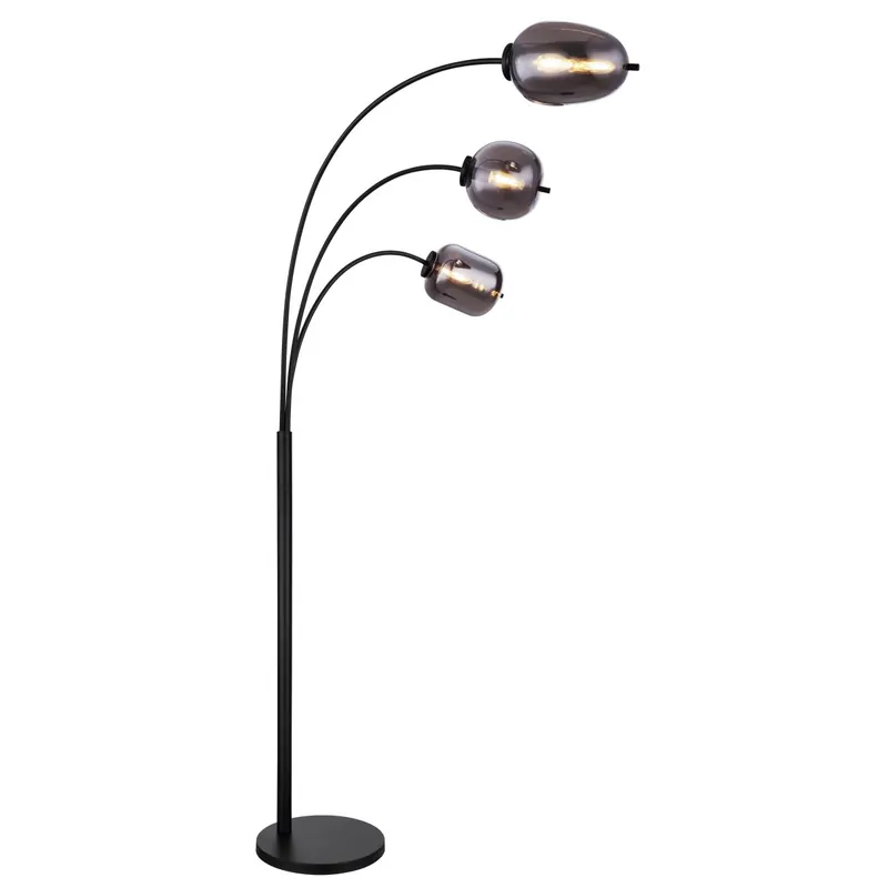 Imprescindible (Must-Have) Lámpara de pie moderna con pantallas de cristal ahumado que ofrece un ambiente cálido y elegante. ✓ Envío gratis desde 50 € ✓ 2 años de garantía