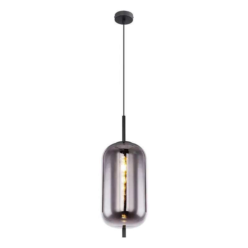 Lámpara colgante ovalada moderna de metal negro Globo Blacky Nuevo Modelo