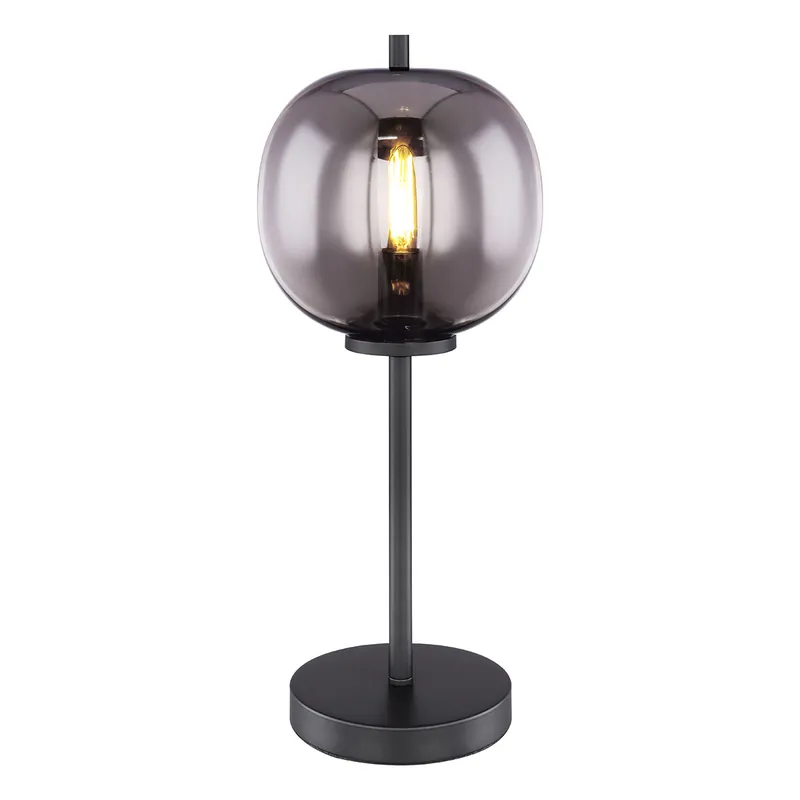 Hecho A Mano Lámpara de mesa moderna de metal negro Globo Blacky