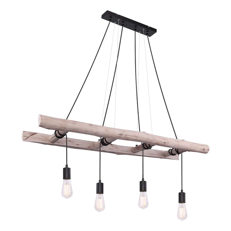 Lámpara colgante rural de madera natural Globo Irmgard Precio De Fábrica