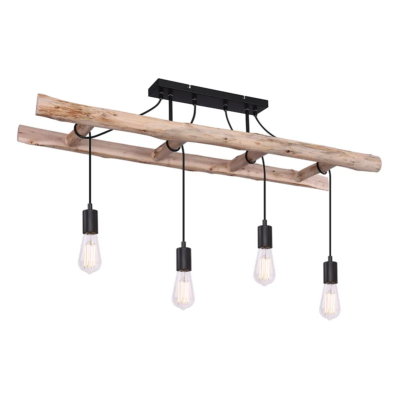 Lámpara de techo rural de madera natural Globo Irmgard Devolución Gratuita