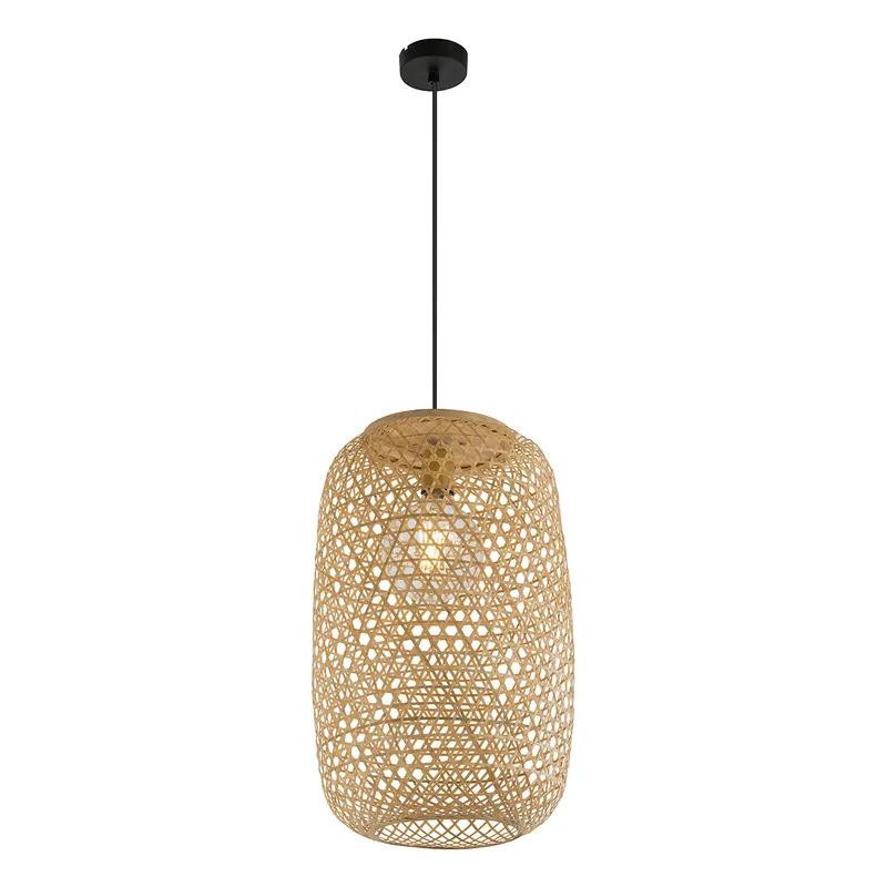 Lámpara colgante bohemia de bambú natural Globo Mirena Mejor Calidad