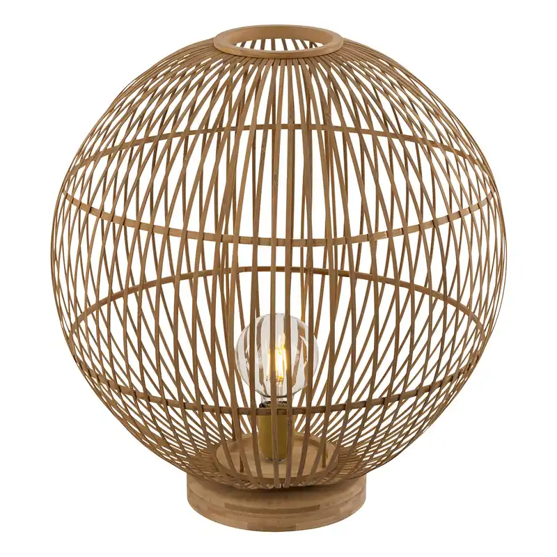 Imprescindible (Must-Have) Lámpara de mesa bohemia de bambú natural Globo Hildegard