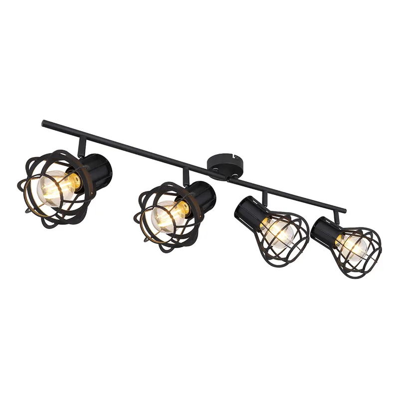 Entrega Rápida Focos retro de metal negro Globo Clastra