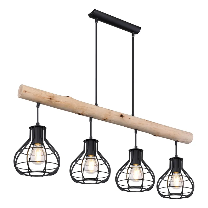 Lámpara colgante rural de metal negro Globo Clastra Pago Seguro