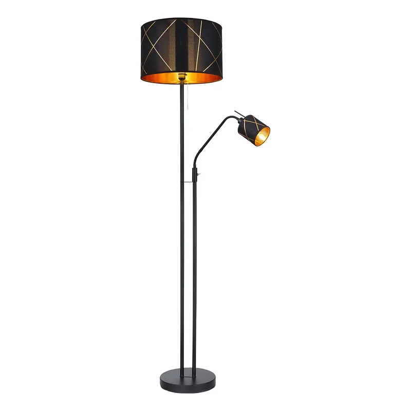 Precio De Fábrica Lámpara de pie retro de metal negro Globo Bemmo