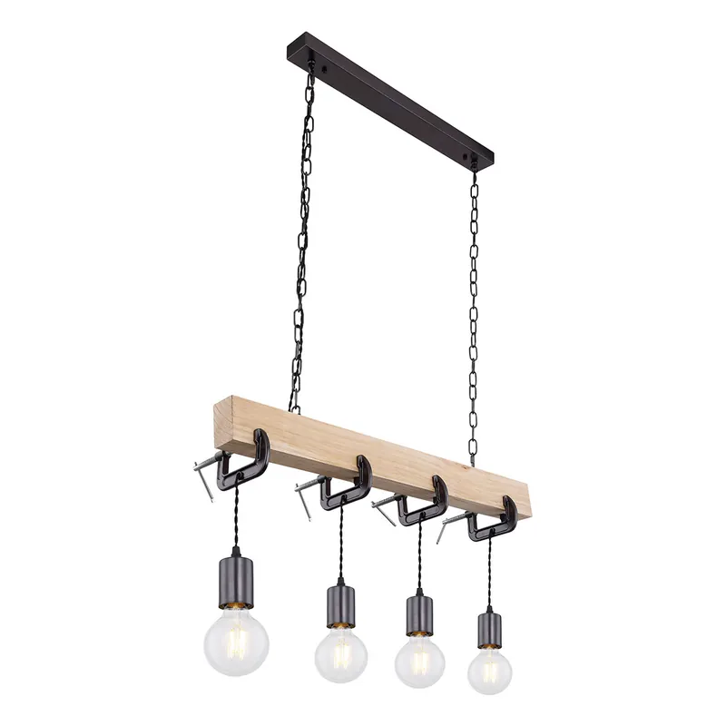 Lámpara colgante rural de metal negro Globo Ludi Rebajas