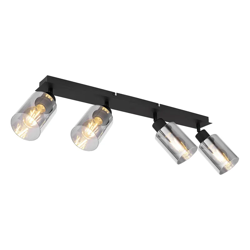 Garantía Incluida Focos modernos de metal negro Globo Hadera