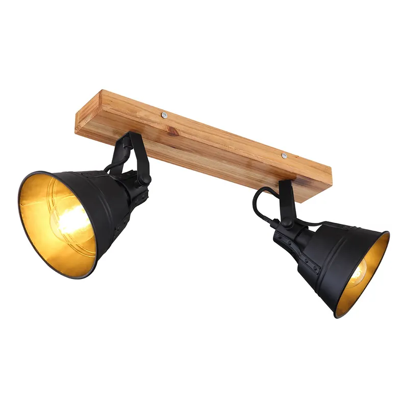 Rebajas Focos rurales de madera marrón Globo Gunther