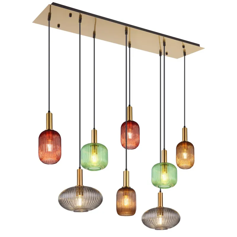 Lámpara colgante hermosa con pantallas de vidrio en colores vibrantes, ideal para cualquier habitación. ✓ Envío gratis desde 50 € ✓ 2 años de garantía Premium