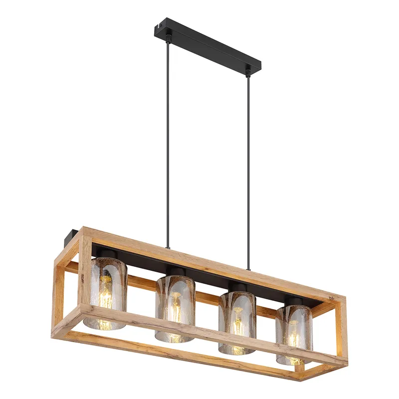 Garantía Incluida Lámpara colgante rural de metal negro Globo Pettey