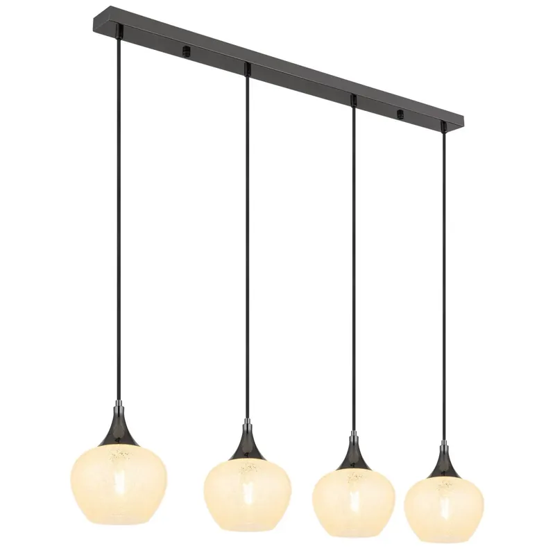 Lámpara colgante blanca con pantallas de vidrio y detalles en cristal, ideal para dar un toque moderno a tu hogar. ✓ Envío gratis desde 50 € ✓ Atención personalizada Precio Bajo