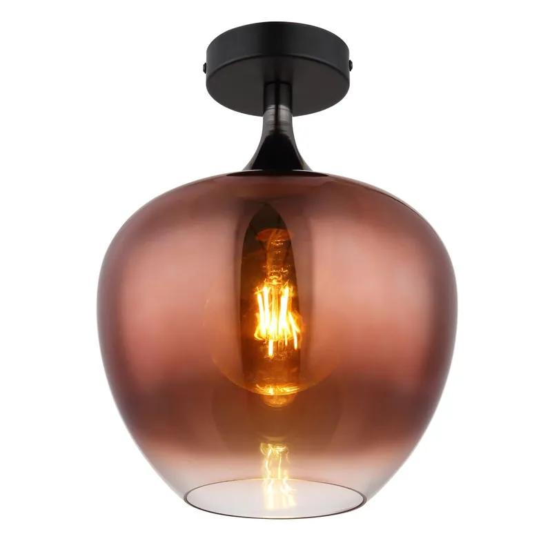 Auténtico Lámpara de techo moderna con elegante pantalla de vidrio en rojo y negro mate. ✓ Envío gratis desde 50 € ✓ 2 años de garantía.