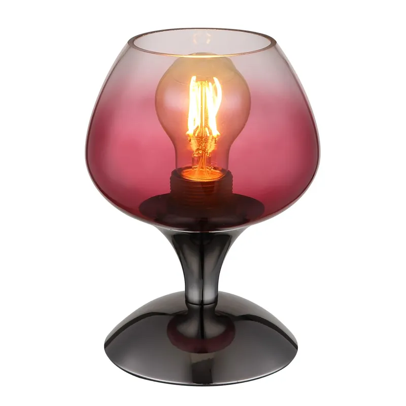 Lámpara de mesa rosa con diseño elegante de vidrio y metal con un toque moderno. ✓ Envío gratis desde 50 € ✓ 2 años de garantía Descuento