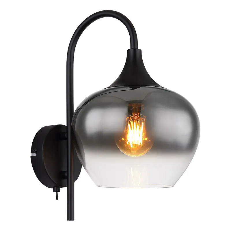 Lámpara de pared moderna negra de metal Globo Maxy Garantía De Devolución De Dinero