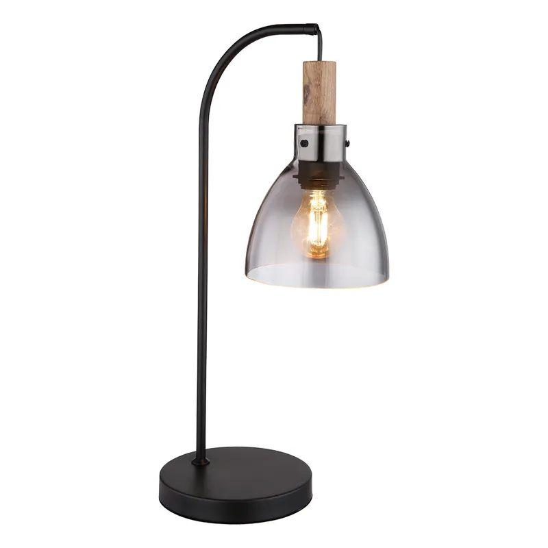 A Buen Precio Lámpara de mesa moderna de metal negro Globo Mattea