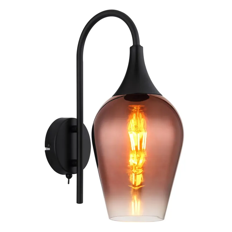 Lámpara de pared moderna con diseño curvo rojo y elegante cristal. ✓ Envío gratis desde 50 € ✓ 2 años de garantía. ¡Transforma tu hogar ahora! Compra Hoy