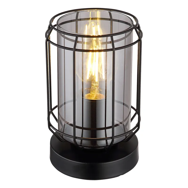 Directo De Fábrica Lámpara de mesa industrial negra de metal Globo Kammi