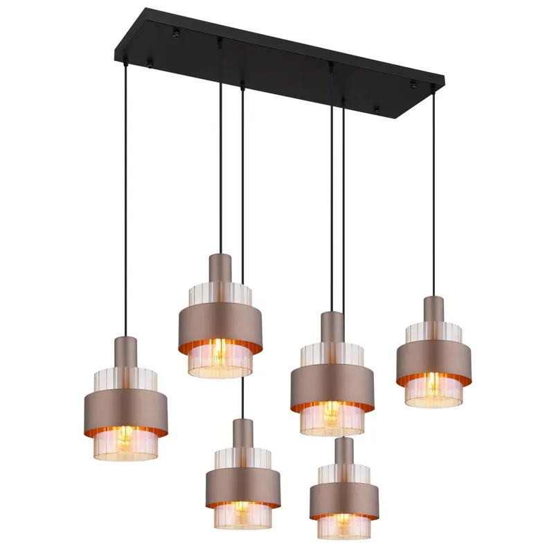 Oferta Lámpara colgante moderna en bronce con elegantes domos de vidrio que aportan un toque cálido a tu hogar. ✓ Envío gratis desde 50 € ✓ 2 años de garantía