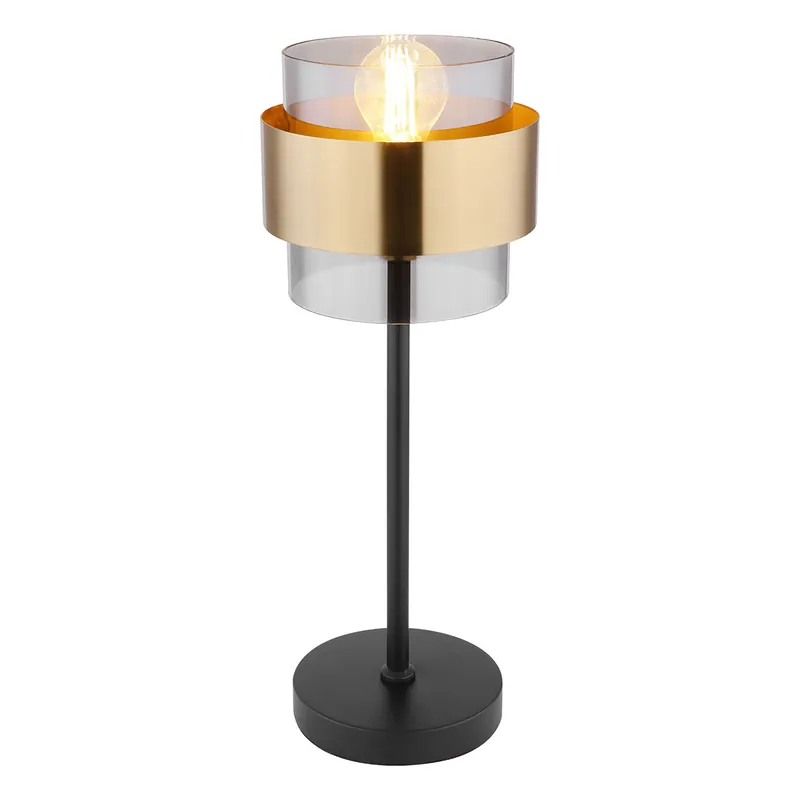 Lámpara de mesa clásica de metal dorado negro Globo Milley Precio De Fábrica
