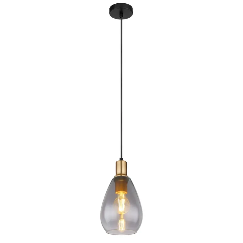 Lámpara colgante moderna con detalles en latón y pantalla ahumada. Añade estilo a tu hogar. ✓ Envío gratis desde 50 € ✓ 2 años de garantía Solo Hoy