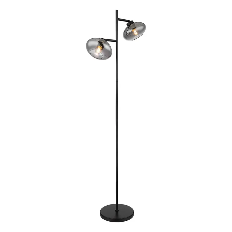 Lámpara de pie moderna negra de metal Globo Shaun Premium