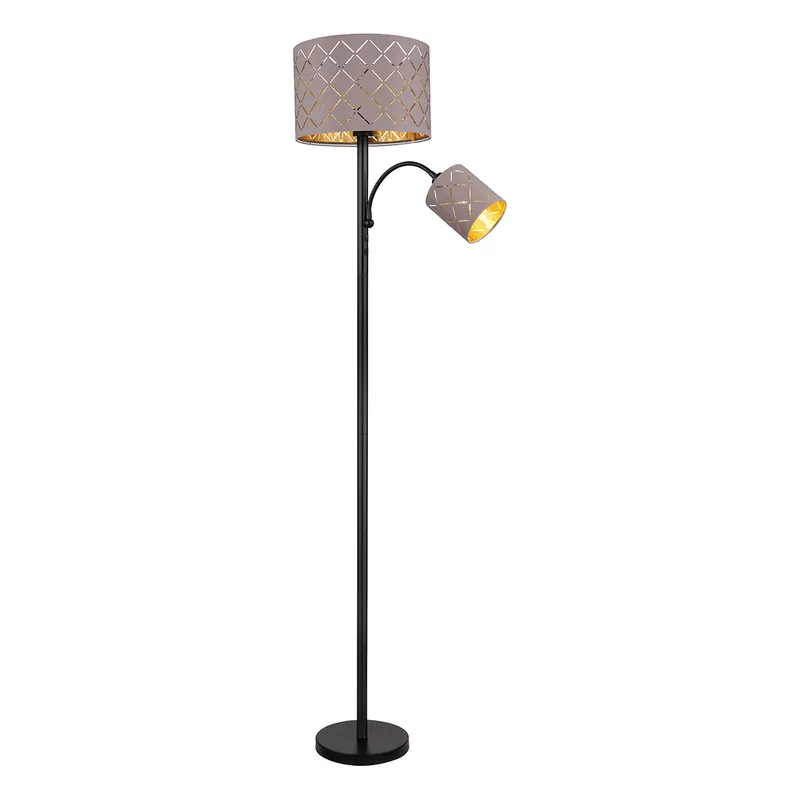Lámpara de pie retro de metal negro Globo Sunna Comprar En Línea