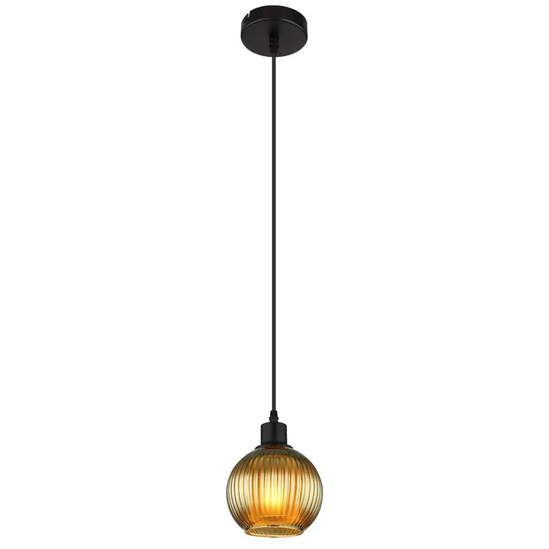 Lámpara colgante moderna con esfera de vidrio estriado en verde y blanco, perfecta para cualquier espacio. ✓ Entrega rápida ✓ 2 años de garantía Promoción