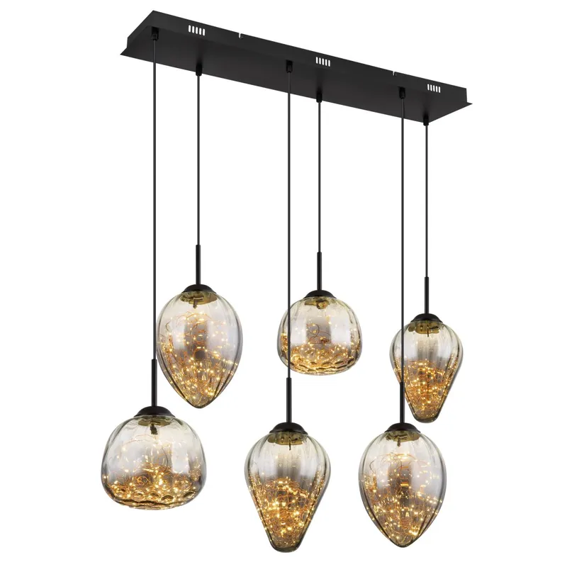 Lámpara colgante moderna en negro mate con diseño de vidrio único, perfecta para crear ambiente. ✓ Envío gratis desde 50 € ✓ 2 años de garantía Últimas Unidades