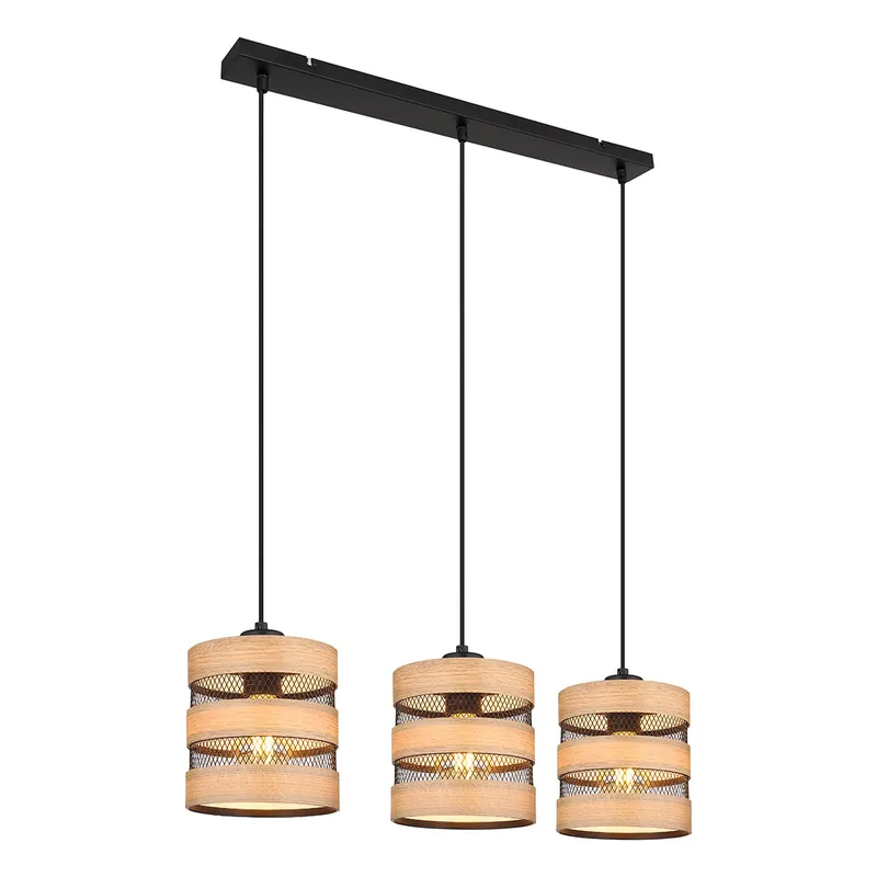 Oferta Limitada Lámparas colgantes rurales negras de metal Globo Soeni